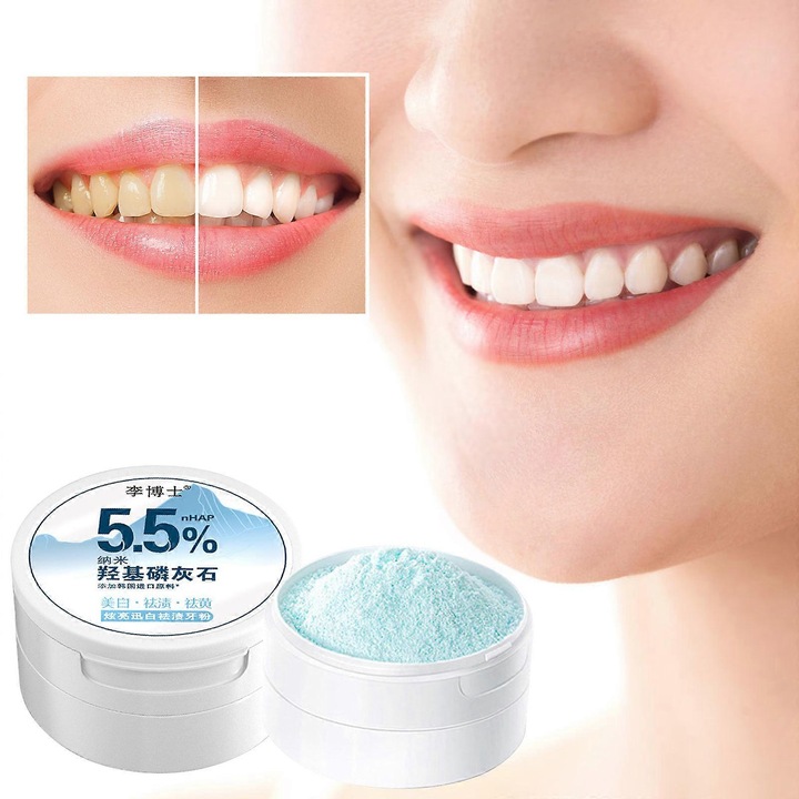 Fogfehérítő por Folteltávolító Fogfehérítő Friss lehelet Tisztító por Hidroxiapatit Sárgaságcsökkentő