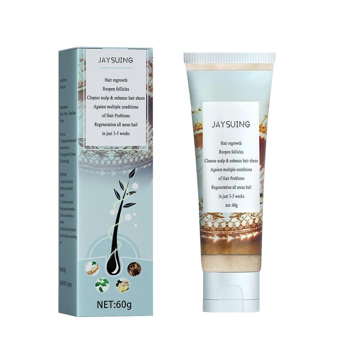 Scrub pentru scalp cu extracte din plante, tratament pentru cresterea parului, 100% ingrediente naturale, 1x set