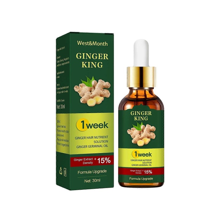 Solutie nutritiva pentru par cu ghimbir natural, 30ml, tratament impotriva caderii parului