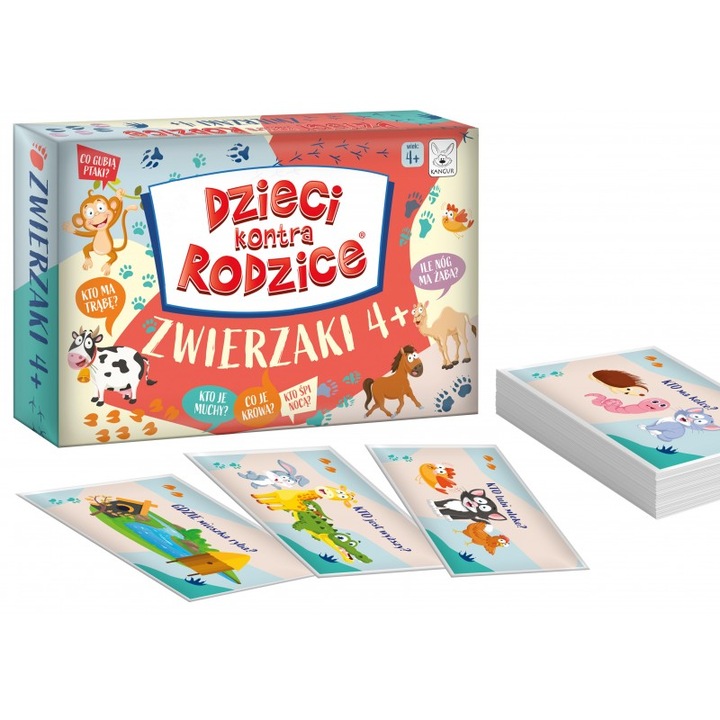 Dzieci Kontra Rodzice, társasjáték, 100 színes rejtvény, 4 év feletti gyerekeknek, többszínű