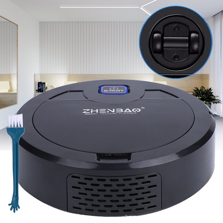 Aspirator inteligent, 19.4x6cm, negru, cu cablu de incarcare si manual de instructiuni