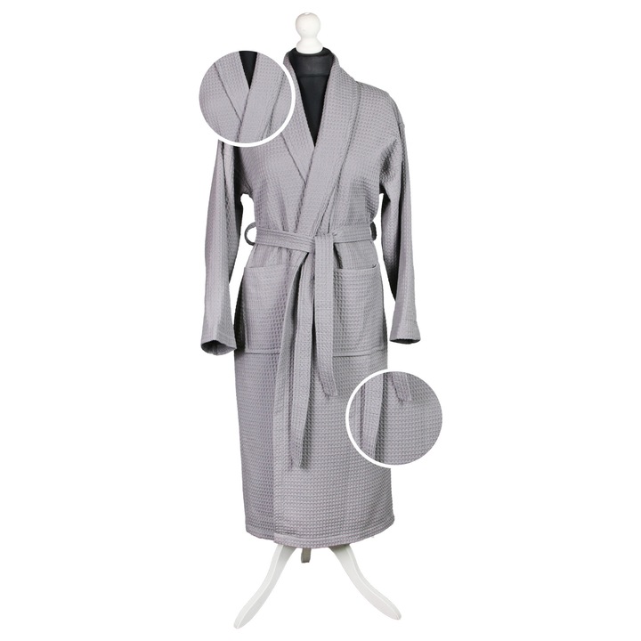 Halat de baie, 4horeca, Bumbac, Gri deschis