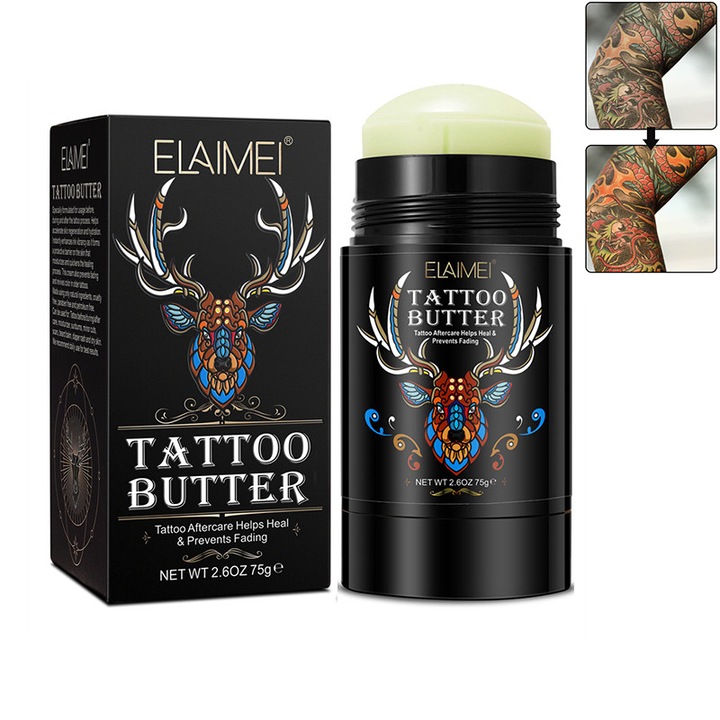 Crema de ingrijire pentru tatuaje, tatuaje noi si vechi hidratare si reparare fixare culoare, 75g