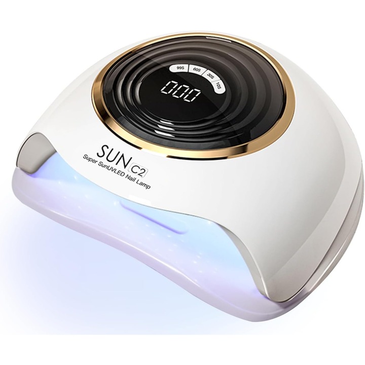 Lampa unghii UV LED cu display, 63 Led-uri Uv, Uscare 10-99 sec, Senzor Infrarosu Pentru, 288W, Pentru Manichiura Salon, Alb