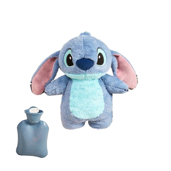 Perna pentru apa calda, Stitch, 500 ml, potrivita pentru incalzirea in timpul iernii, albastru