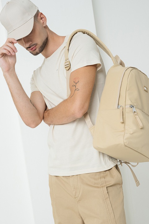 Tommy Jeans, Szűk fazonú pamutpóló, Krémszín