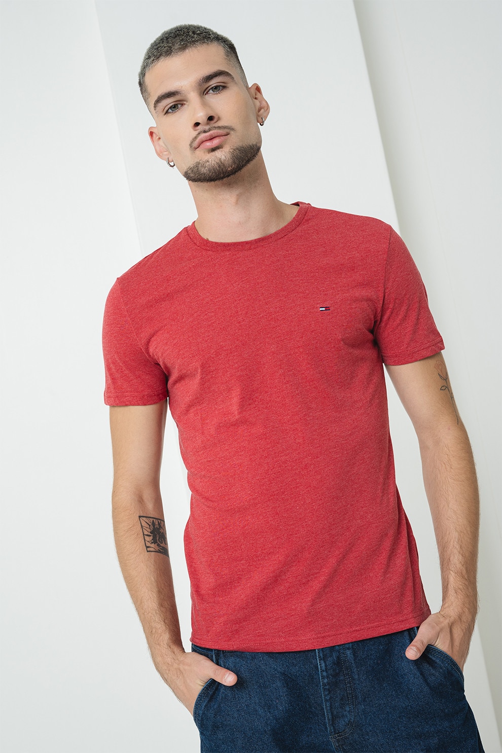 Tommy Jeans, Tricou slim fit, Rosu, XL