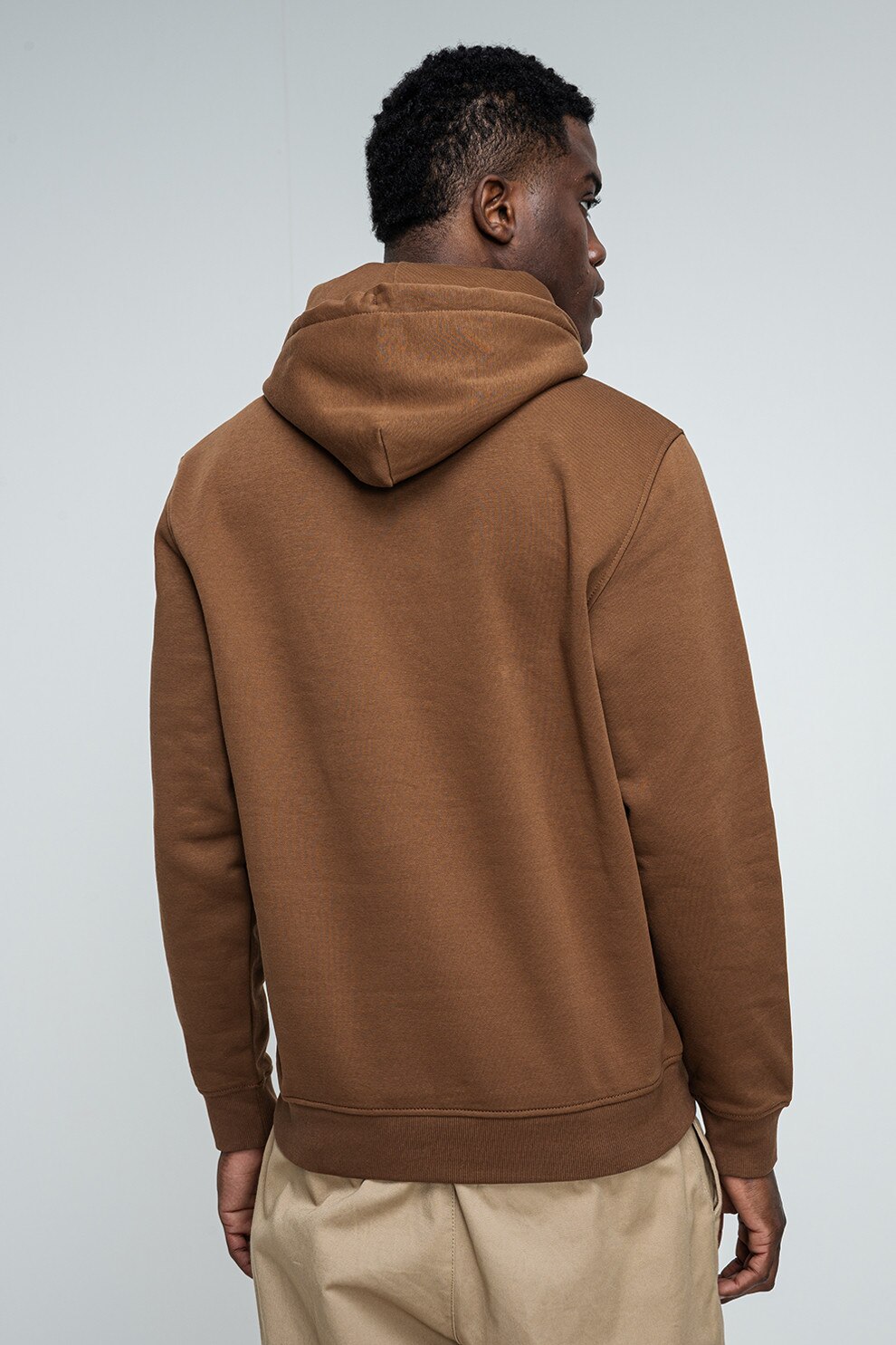 Tommy Jeans, Hanorac din amestec de bumbac cu logo brodat, Maro