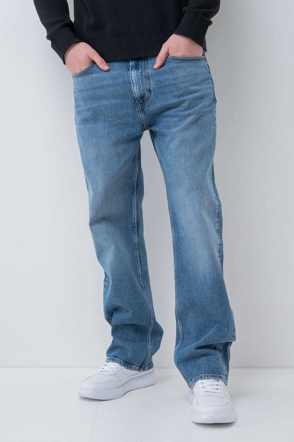 Tommy Jeans, Blugi regular fit cu model cu 5 buzunare, Albastru melange, W30-L32