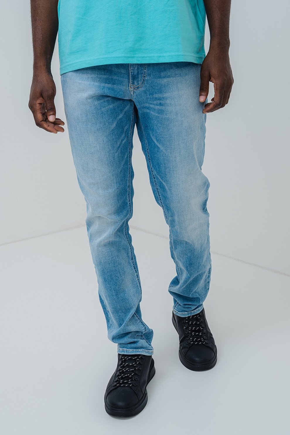 Tommy Jeans, Blugi cu aspect decolorat, Albastru deschis, W34-L32