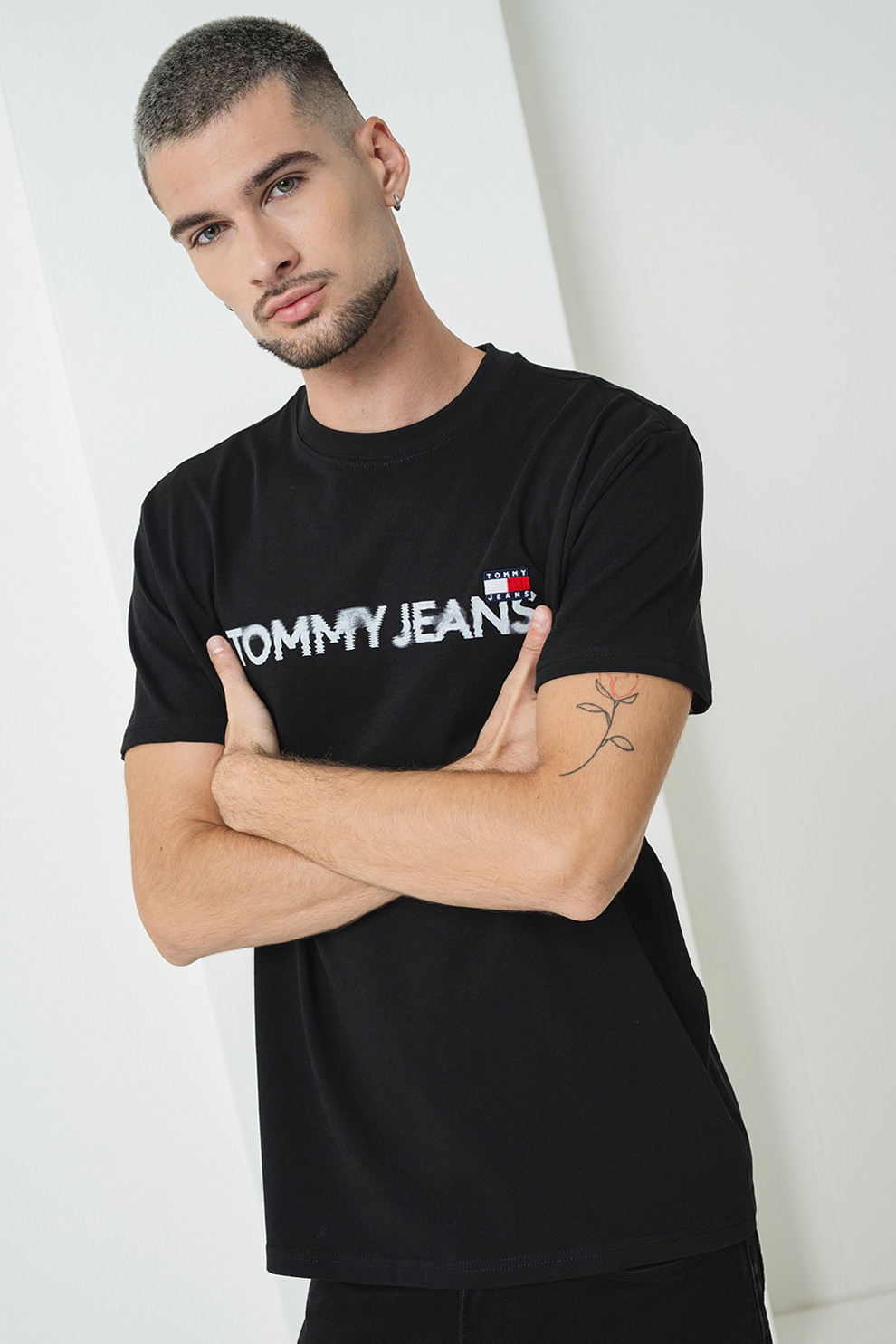 Tommy Jeans, Tricou de bumbac cu imprimeu logo, Negru, S