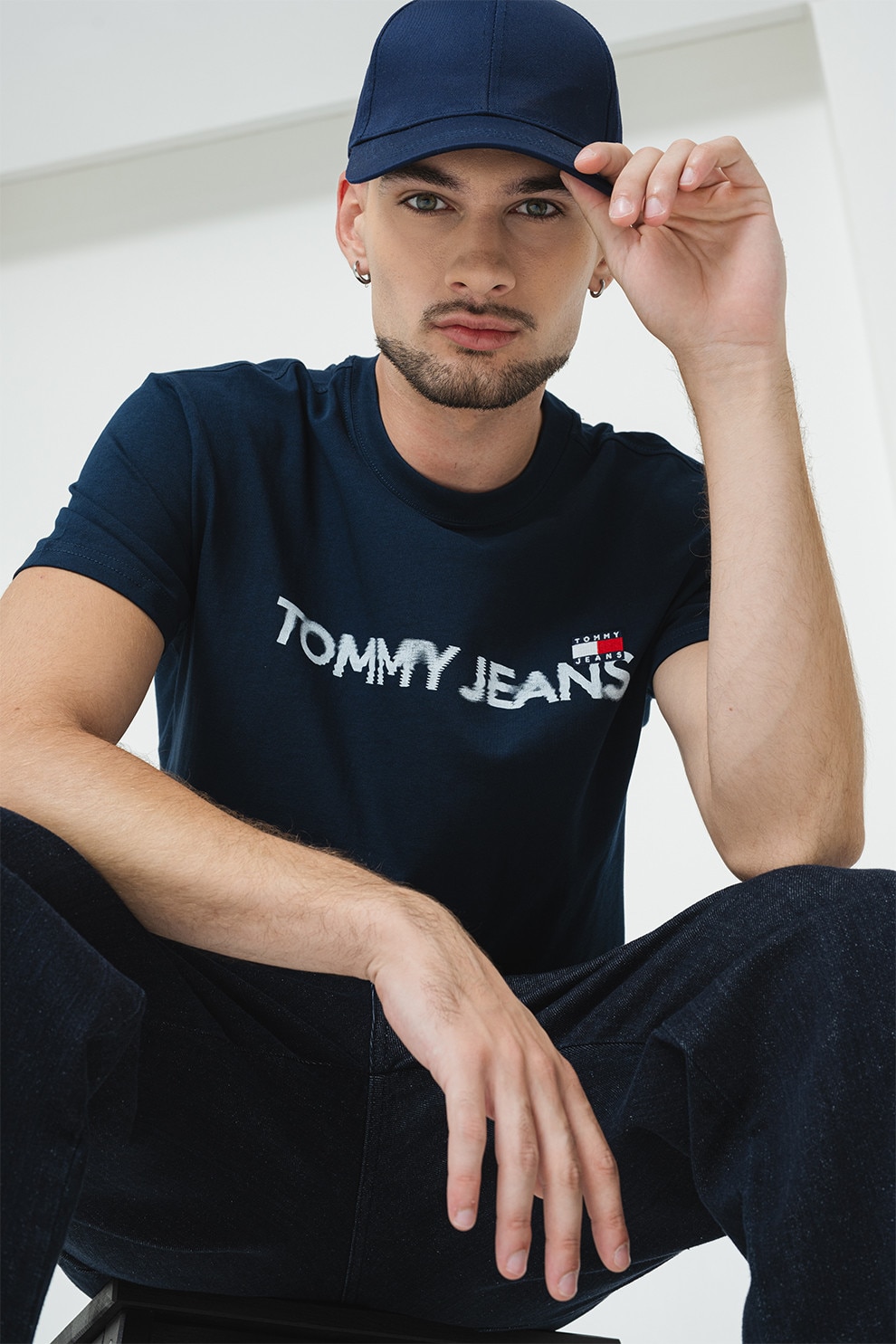 Tommy Jeans, Tricou de bumbac cu imprimeu logo, Rosu, Alb, Bleumarin, 2XL