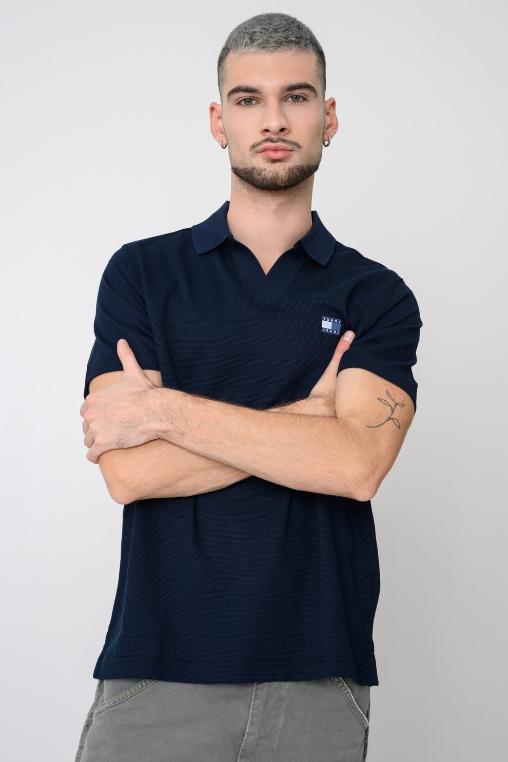 Tommy Jeans, Tricou polo din amestec de bumbac, Bleumarin, S