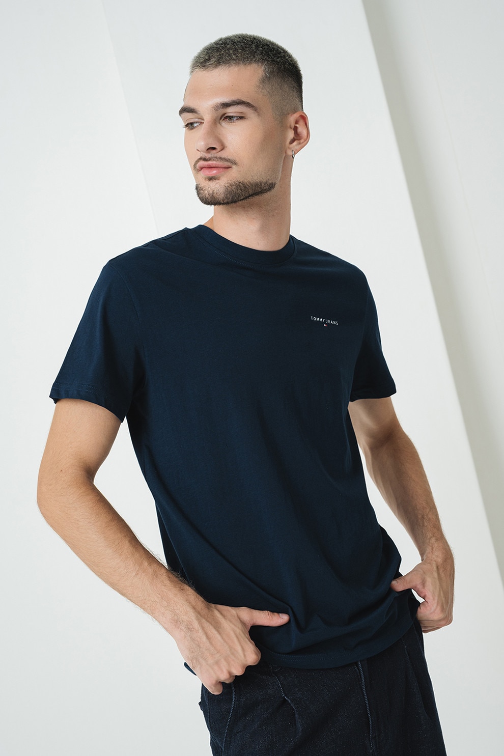 Tommy Jeans, Tricou slim fit cu logo, Albastru ultramarin, 2XL