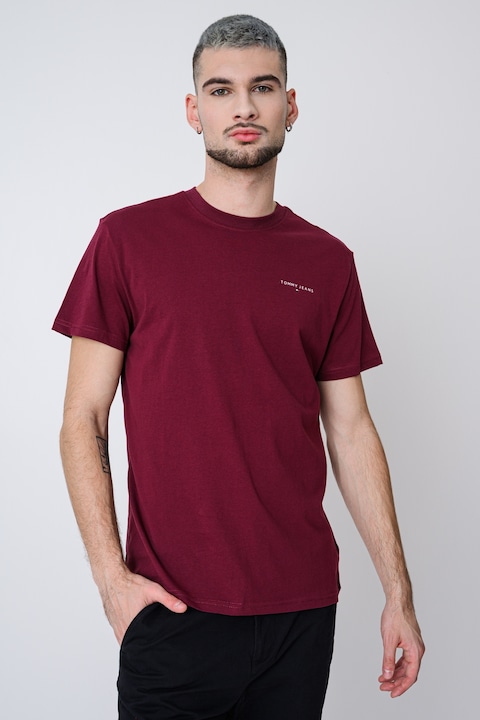 Tommy Jeans, Szűk fazonú pamutpóló, Bordó, L