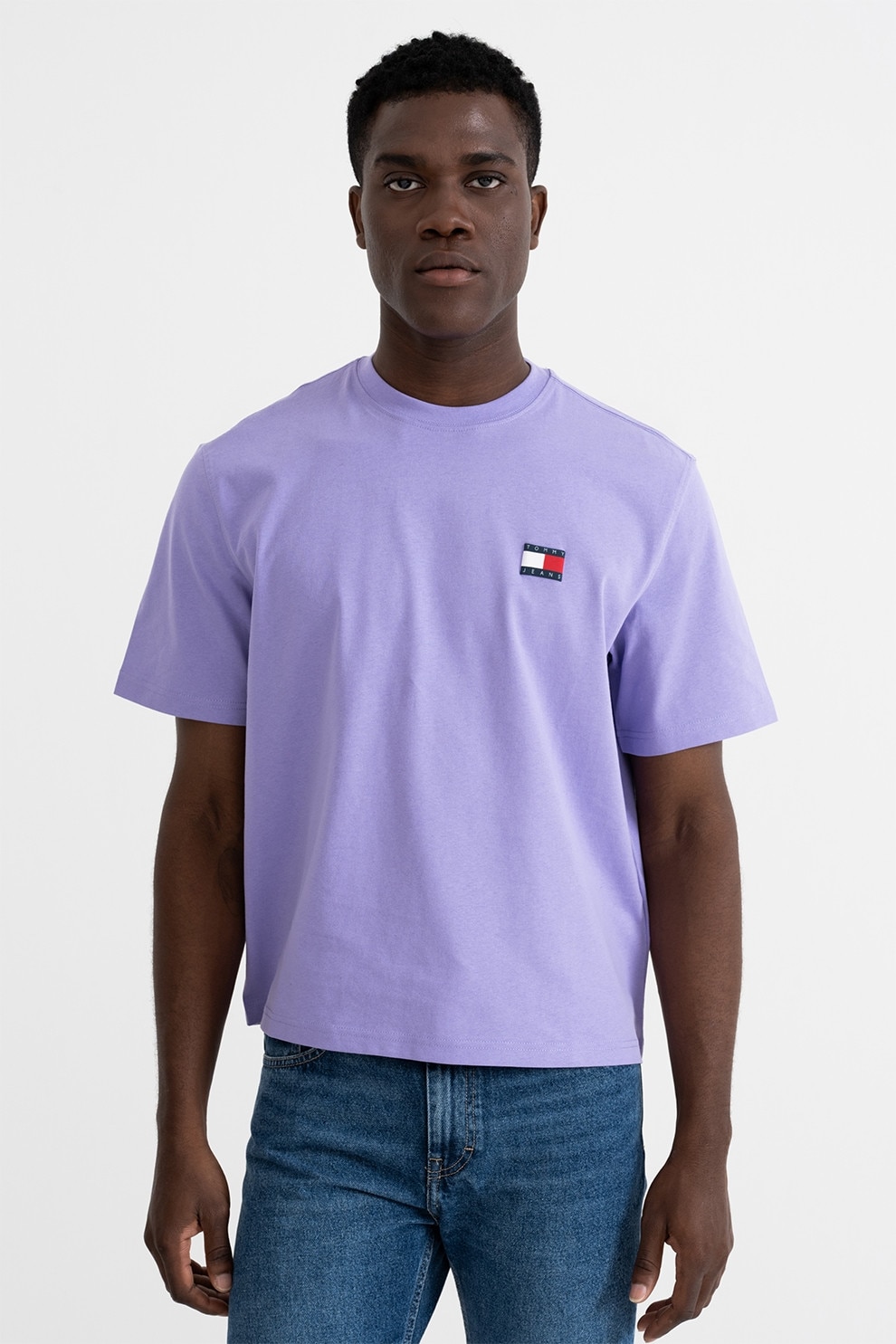 Tommy Jeans, Tricou de bumbac cu imprimeu pe partea din spate, Violet, 2XL