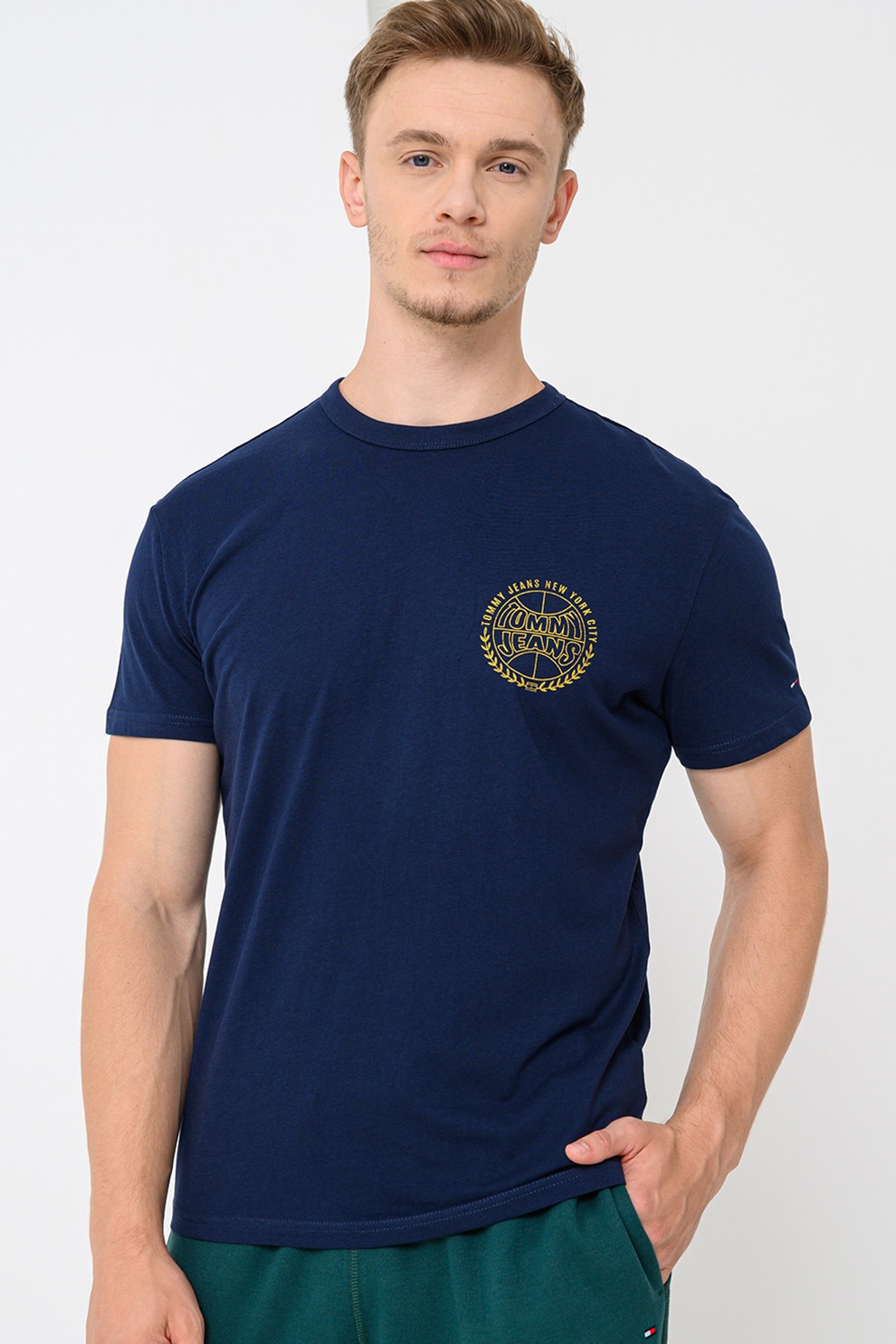 Tommy Jeans, Tricou de bumbac pentru baseball Heritage, Bleumarin, XL