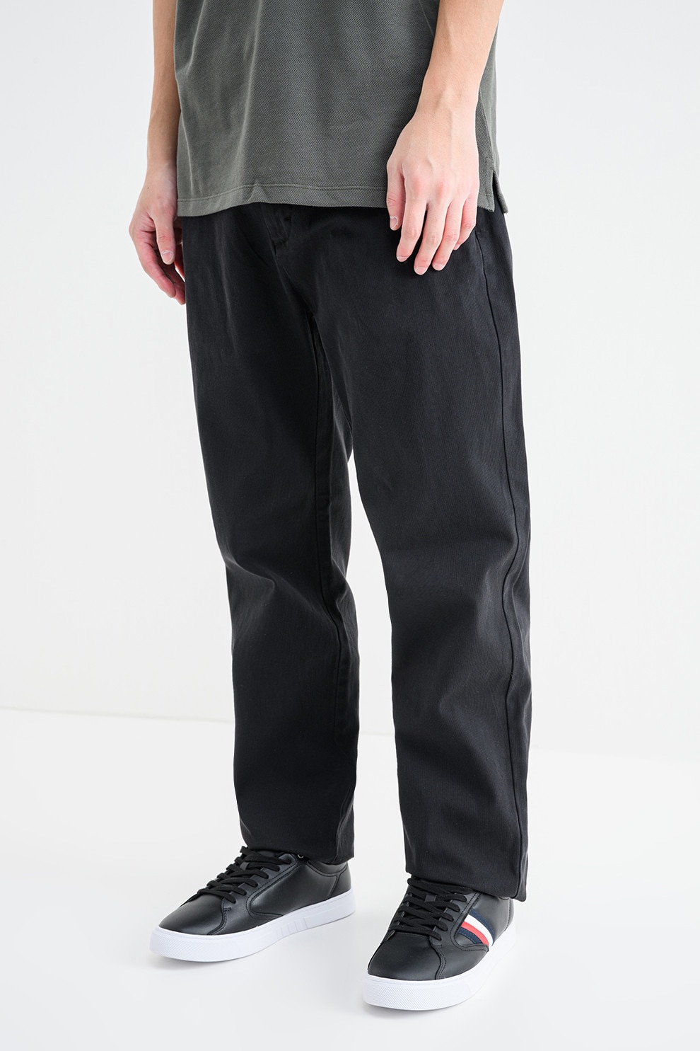 Tommy Jeans, Blugi relaxed fit cu talie medie, Negru, W34-L32