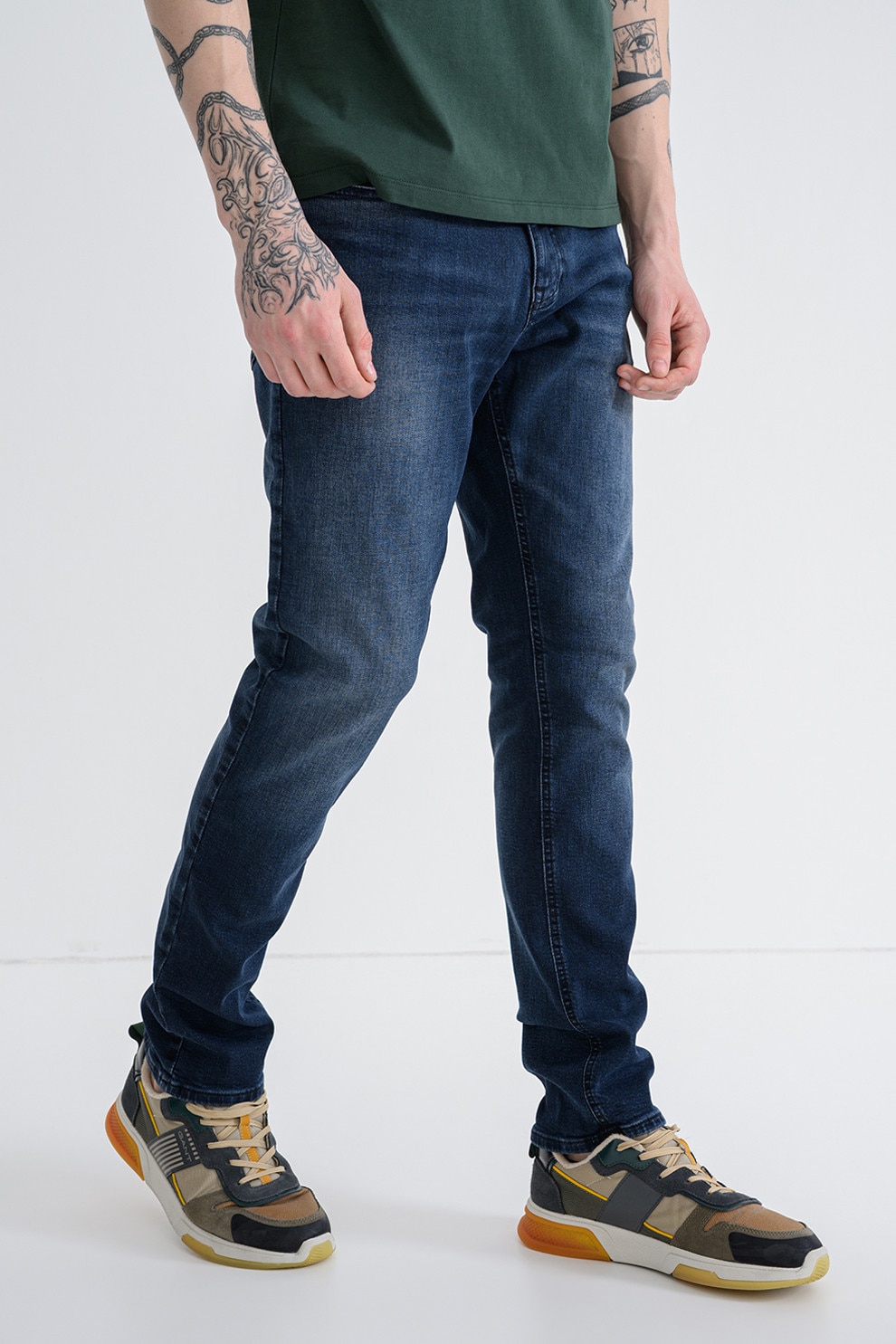 Tommy Jeans, Blugi slim fit cu aspect decolorat, Albastru, W31-L32