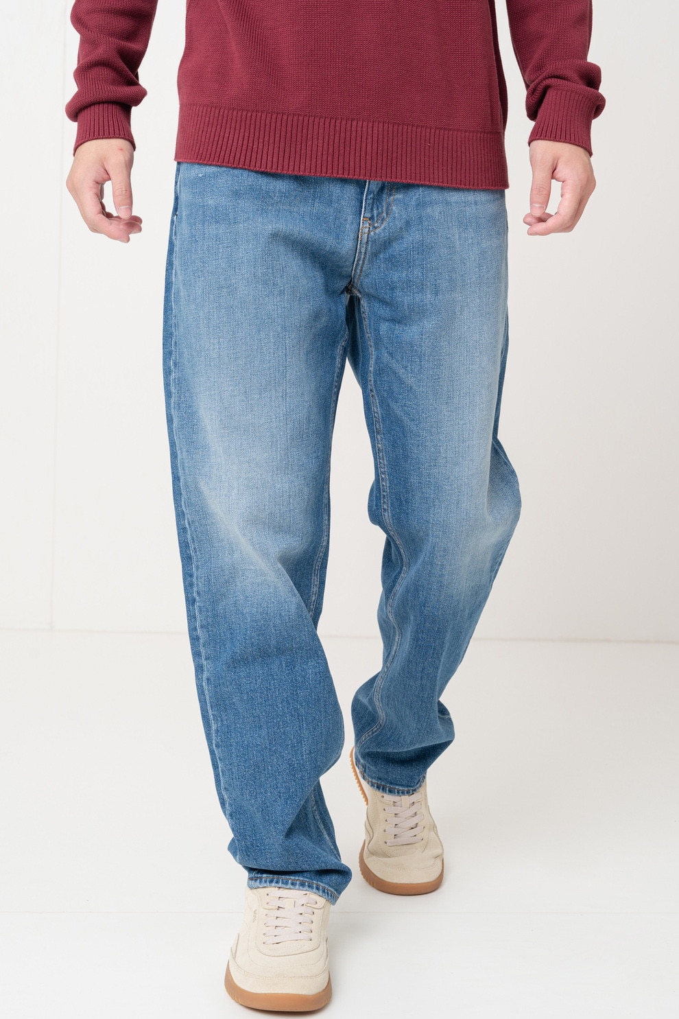 Tommy Jeans, Blugi relaxed fit, Albastru melange, W32-L32