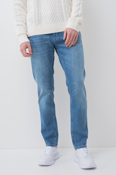 Tommy Jeans, Blugi regular fit cu talie medie, Albastru deschis