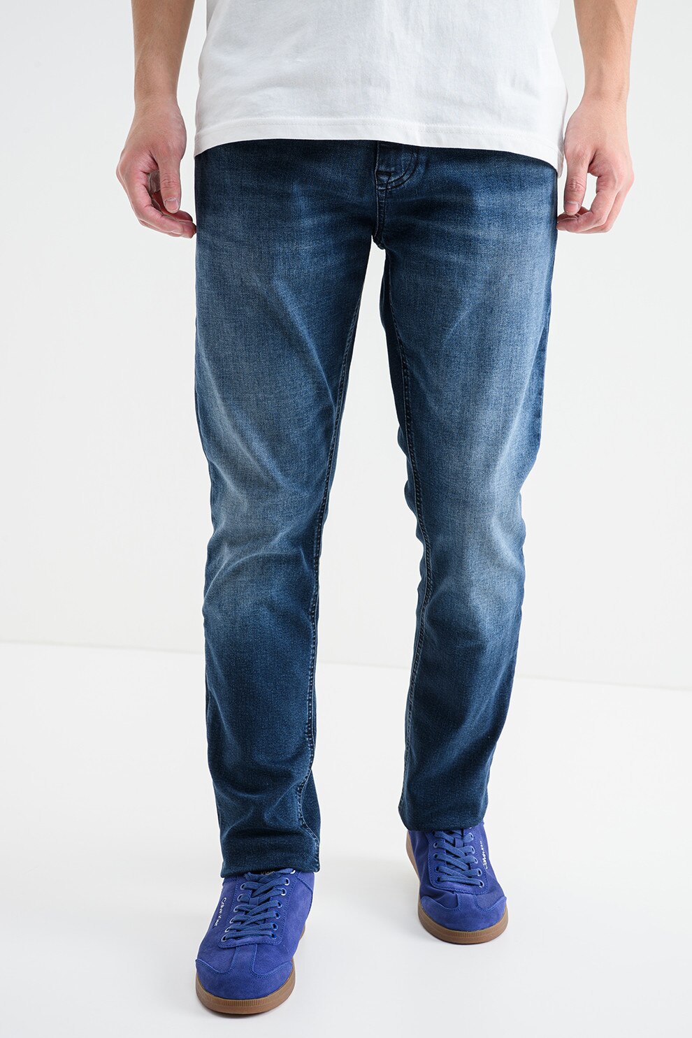 Tommy Jeans, Blugi slim fit cu croiala conica, Bleumarin, W33-L32