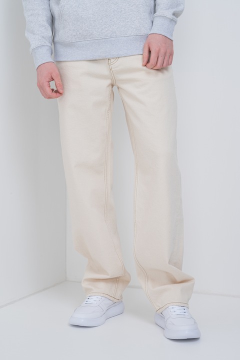 Tommy Jeans, Relaxed fit farmernadrág középmagas derékrésszel, Világosbézs