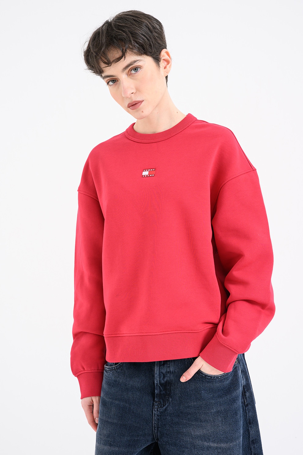 2525♡ Tommy Jeans, Bluza de trening cu decolteu la baza gatului si logo
