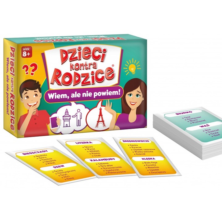 Társasjáték, Kenguru, Gyerekek a szülők ellen, 54 kártyalap, 100+ szó, 8+ éves kortól