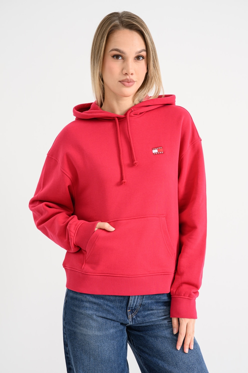 ui♡ Tommy Jeans, Hanorac cu buzunar kangaroo, Roz aprins, L - eMAG.ro
