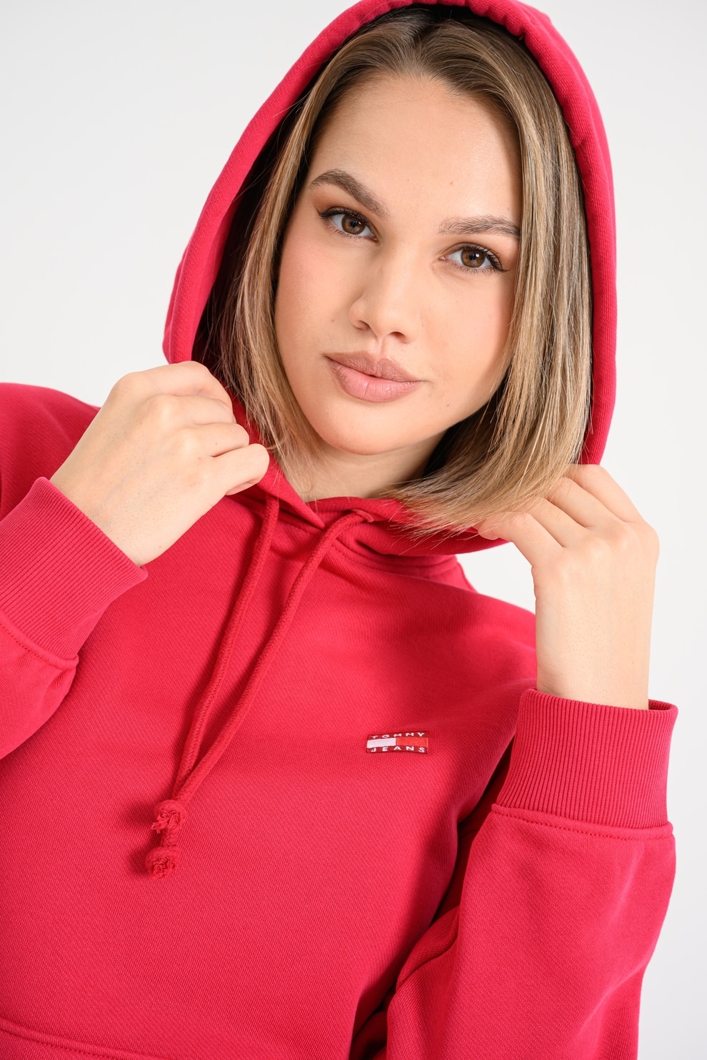 ui♡ Tommy Jeans, Hanorac cu buzunar kangaroo, Roz aprins, L - eMAG.ro