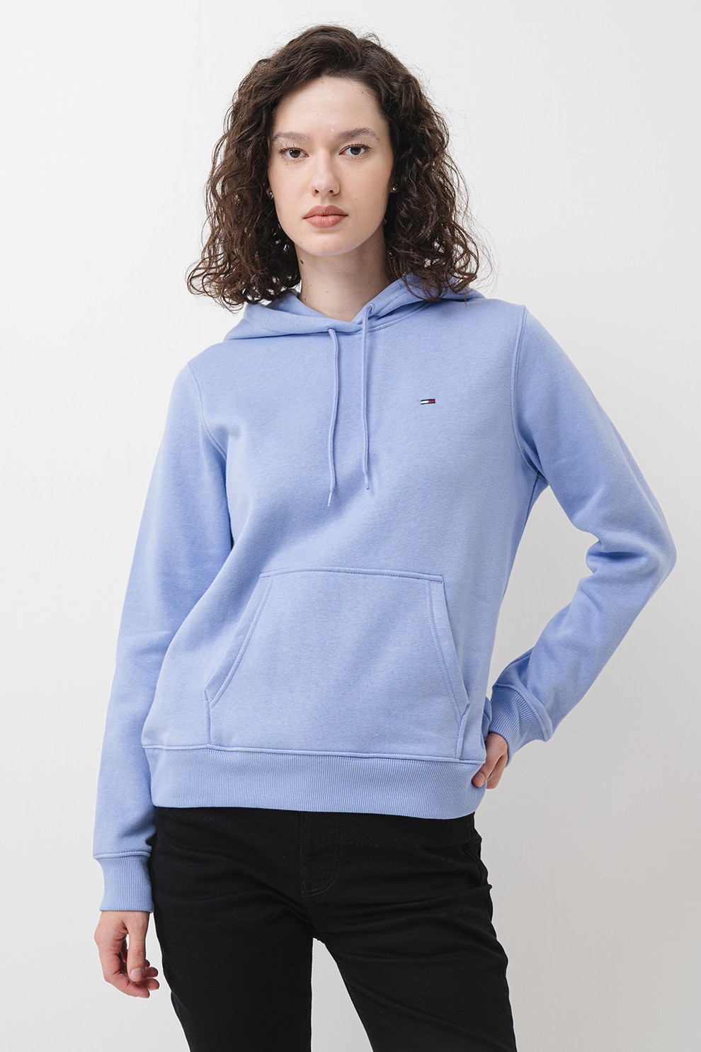 Tommy Jeans, Hanorac cu buzunar kangaroo, Albastru lavanda, XS