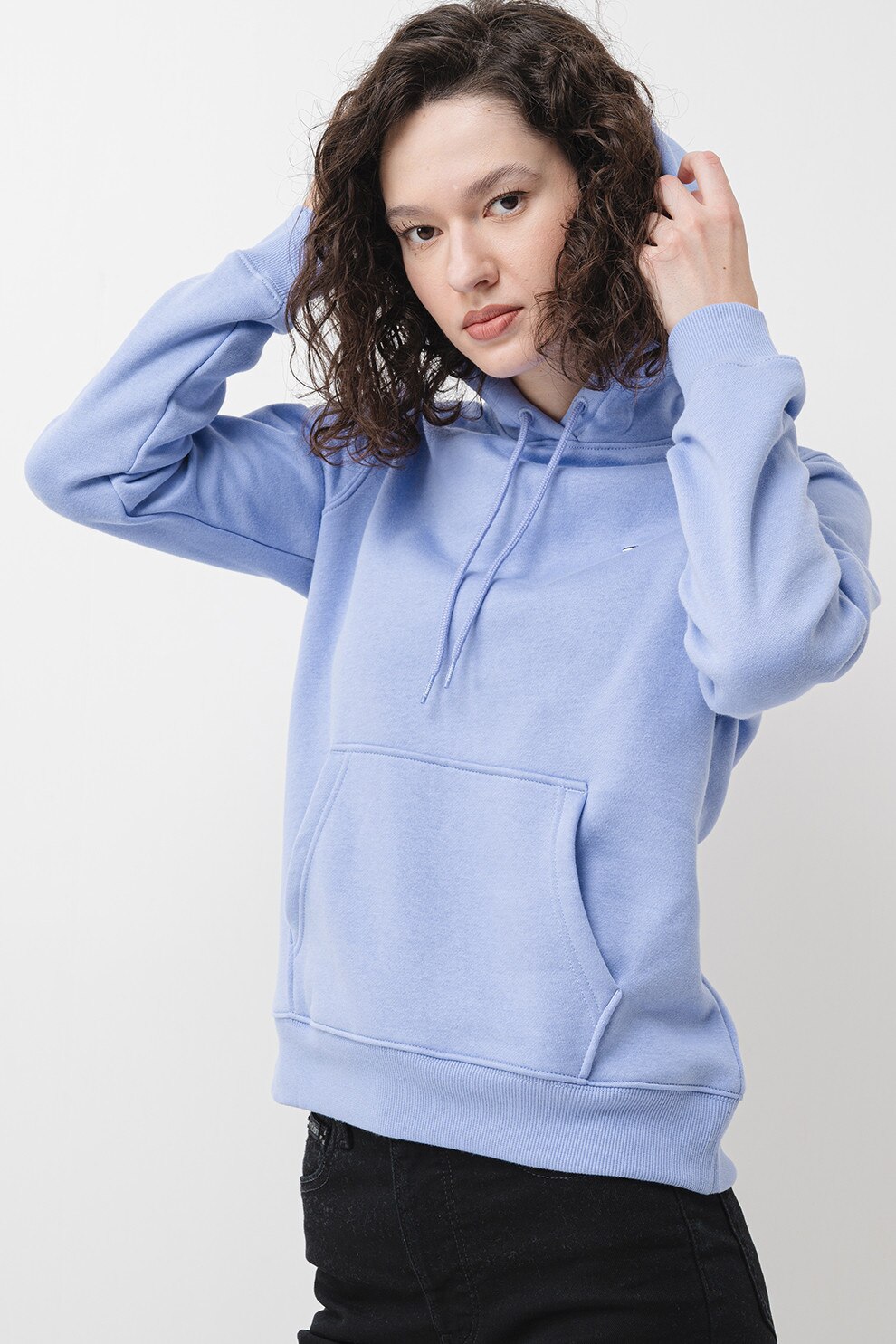Tommy Jeans, Hanorac cu buzunar kangaroo, Albastru lavanda, XS