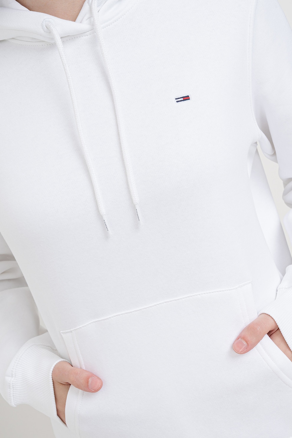 Tommy Jeans, Hanorac cu buzunar kangaroo, Alb, M - eMAG.ro
