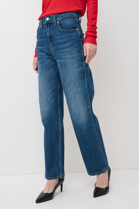 Tommy Jeans, Blugi cu croiala dreapta Layla, Albastru inchis