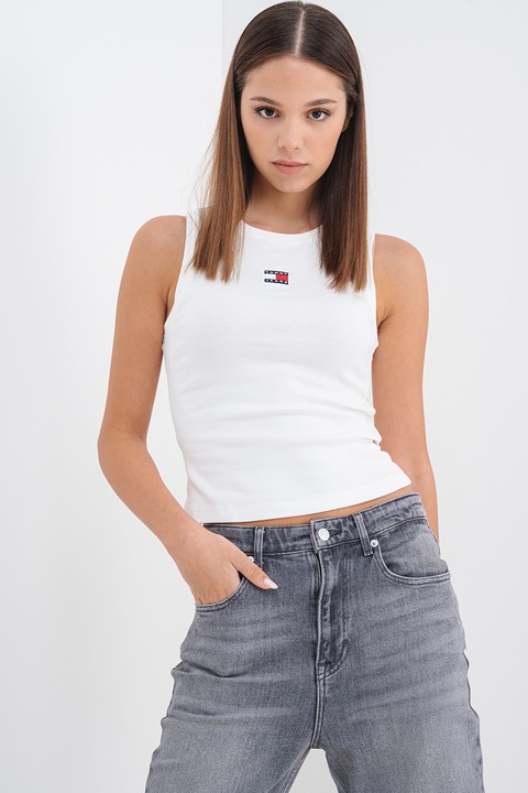 Tommy Jeans, Танк топ с малко лого, Бял