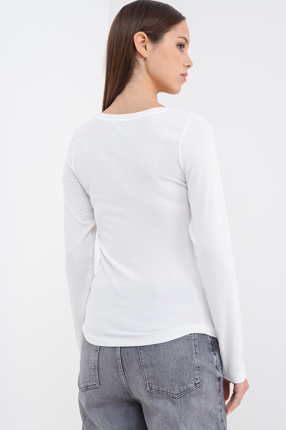 Tommy Jeans, Bluza striata din amestec de modal, Alb murdar, S