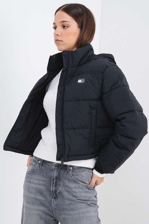 Tommy Jeans, Galléros crop pufidzseki, Fekete