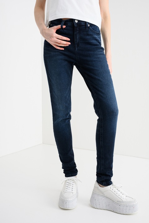 Tommy Jeans, Nora középmagas derekú skinny fit farmernadrág, Sötétkék
