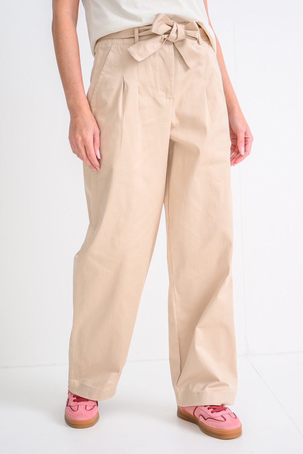 CALVIN KLEIN JEANS, Pantaloni lejeri cu snur de ajustare asortat, Bej, 2