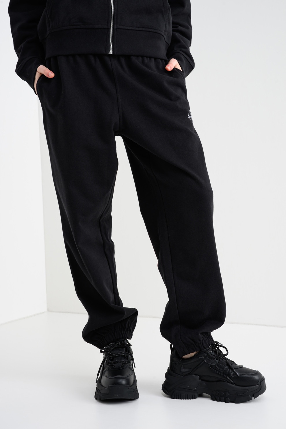 CALVIN KLEIN JEANS, Pantaloni de trening cu talie elastica, Negru, L