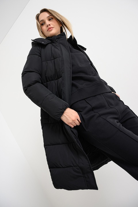 CALVIN KLEIN JEANS, Дълго капитонирано зимно яке, Черен