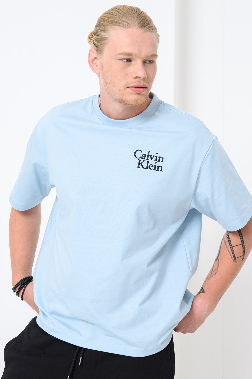 CALVIN KLEIN JEANS, Tricou cu imprimeu logo, Albastru pastel, S