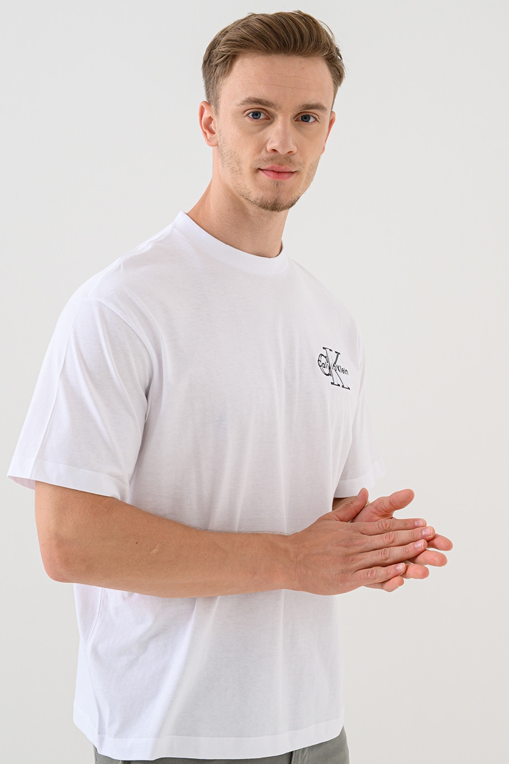 CALVIN KLEIN JEANS, Tricou cu logo, Alb optic, XL