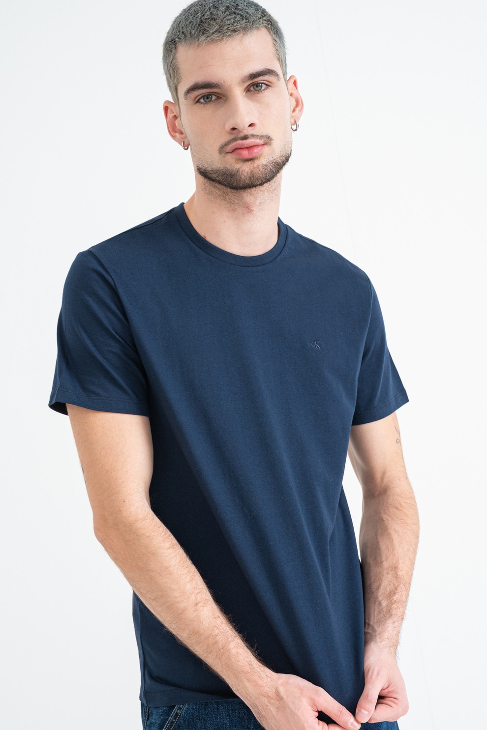 CALVIN KLEIN JEANS, Tricou cu detaliu logo, Bleumarin, XL