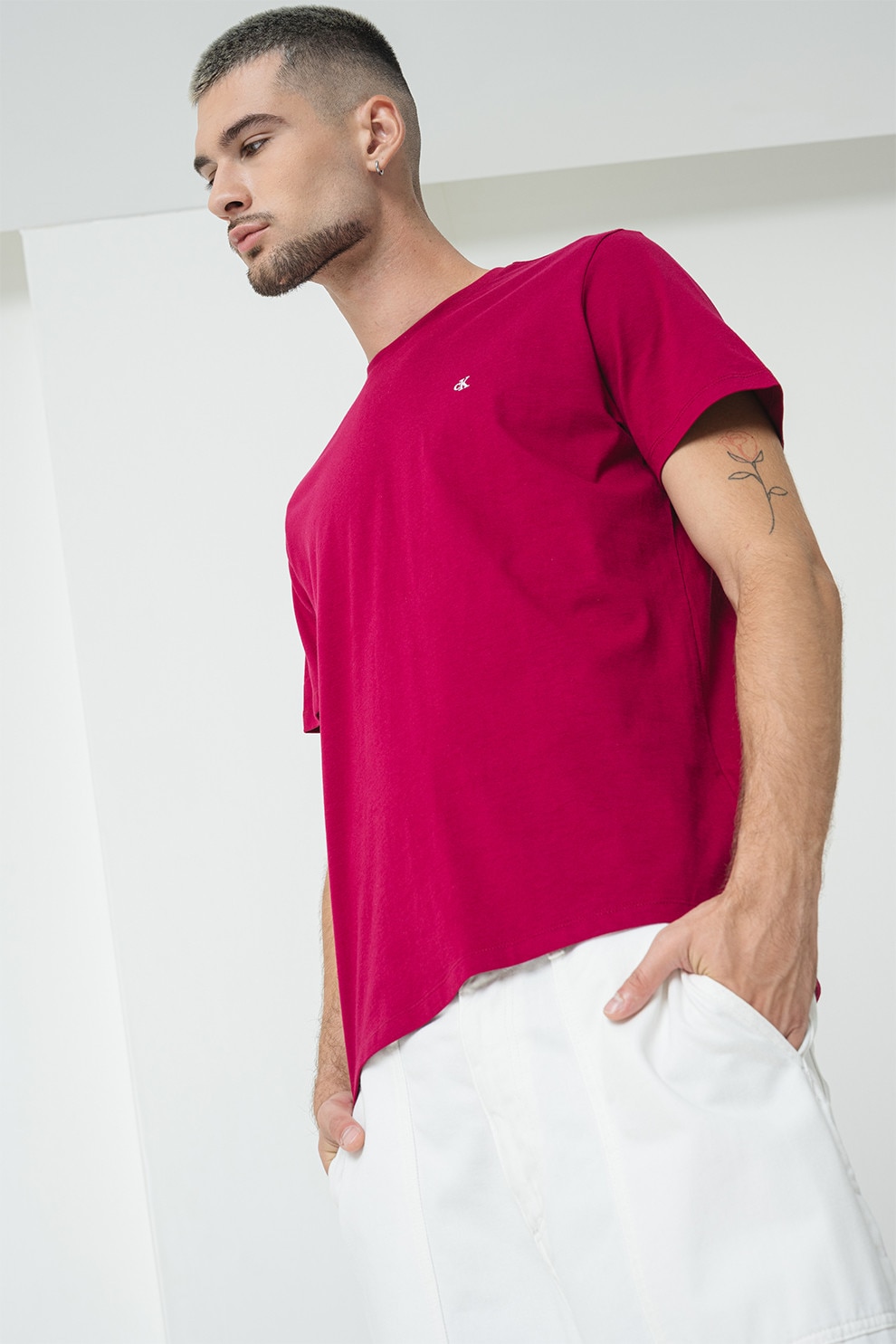 CALVIN KLEIN JEANS, Tricou cu detaliu logo, Visiniu, S