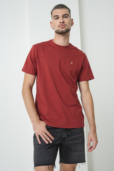 CALVIN KLEIN JEANS, Póló logós részlettel, Sötétpiros
