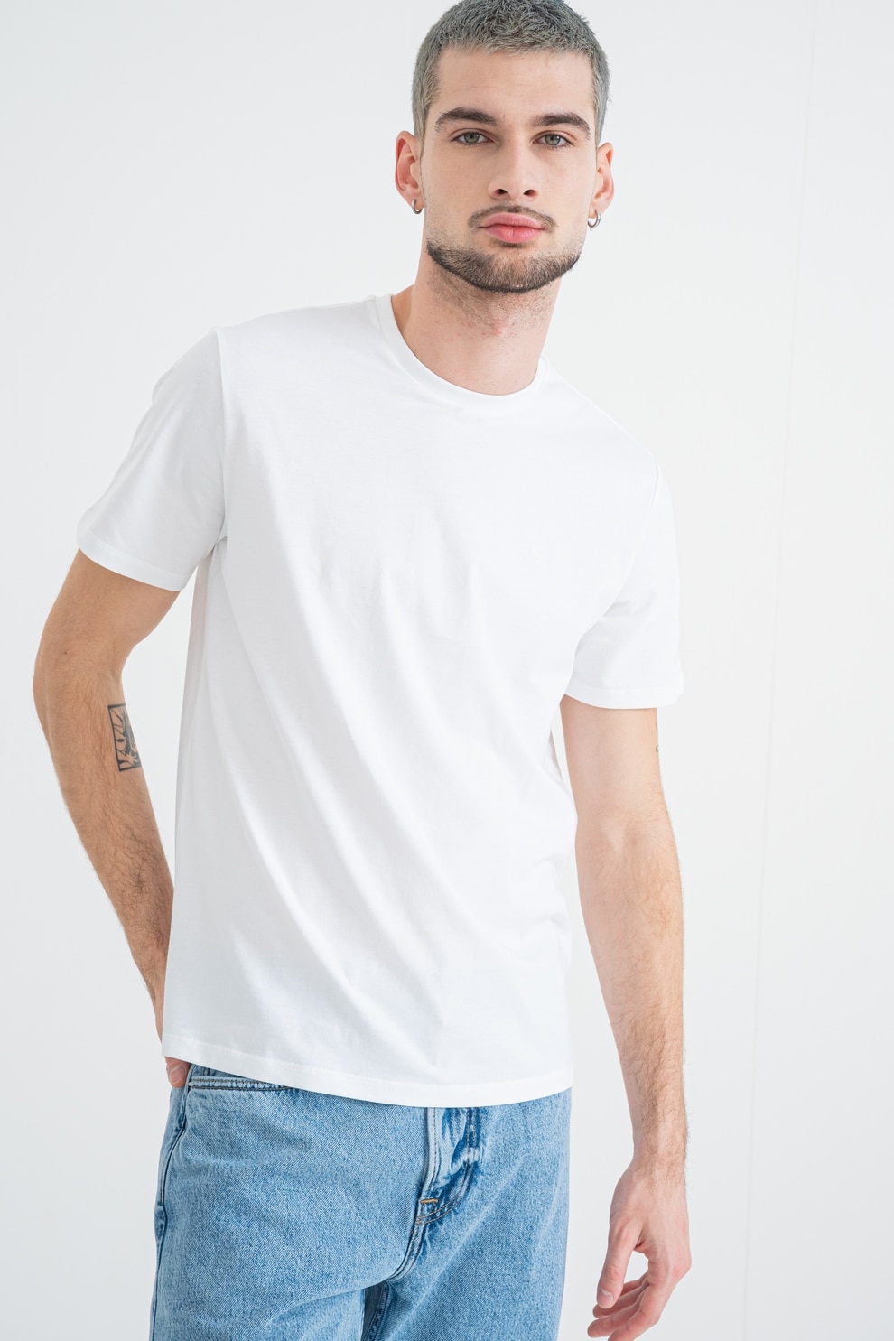 CALVIN KLEIN JEANS, Tricou cu detaliu logo, Alb optic, S