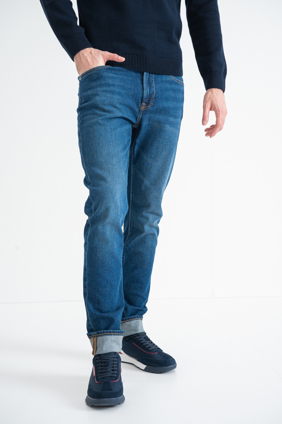 CALVIN KLEIN JEANS, Blugi regular fit, Albastru inchis, W33-L32