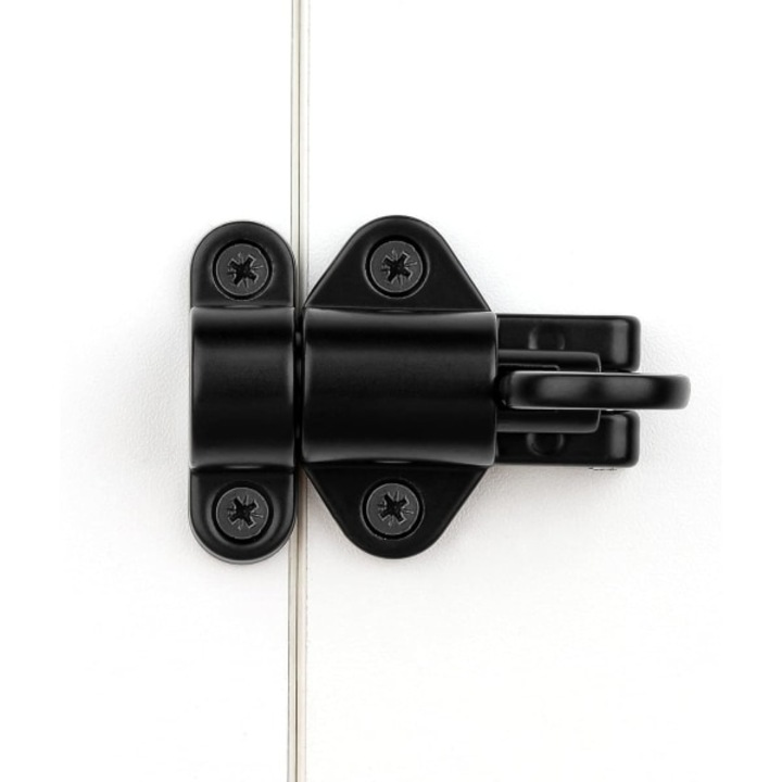 Set 4 incuietori automate usi, aliaj aluminiu, negru, 5.9x4.3cm